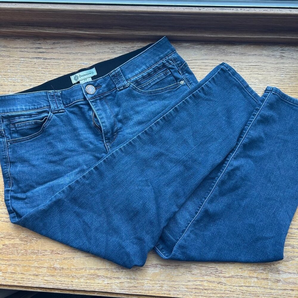 Democracy Ab Technology Stretch Straight Leg Slimming Tummy Control Jeans Sz 14